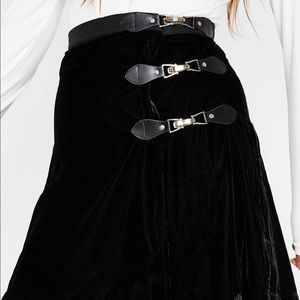 Dolls Kill Pleated Velvet Skirt